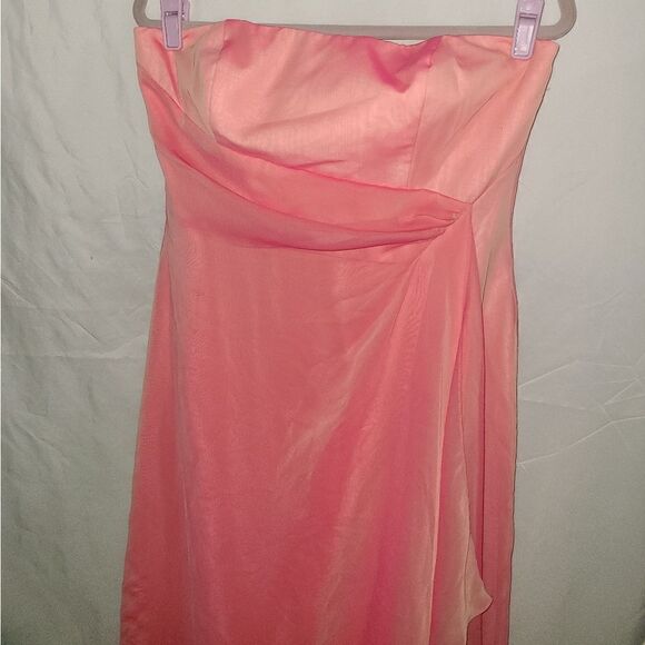 NWT Davis Bridal Strapless Chiffon Ruched  Formal Dress - Picture 4 of 8